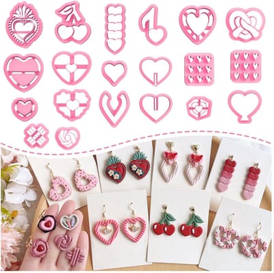 20 Delige Set Hartvormige Kleisnijders voor Valentijnsdag – Ideaal voor Sieraden en Ambachten