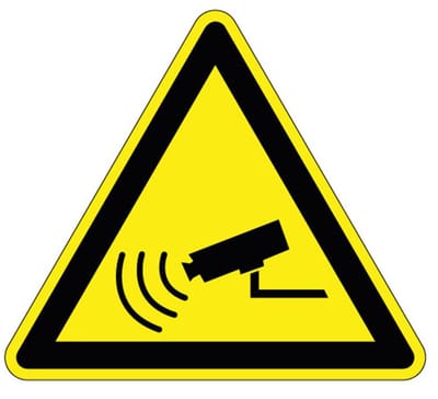 Waarschuwingsbord camerabewaking, kunststof 100 mm