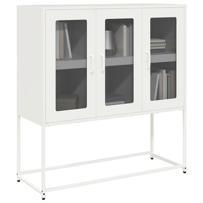 vidaXL - Dressoir - 100,5x39x107 - cm - koudgewalst - staal - wit