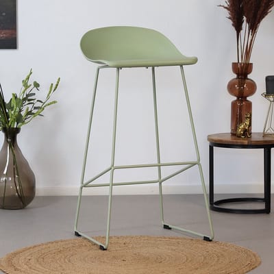 Livin24 Barkruk Ellen groen Scandinavisch design 76 cm - barstoel