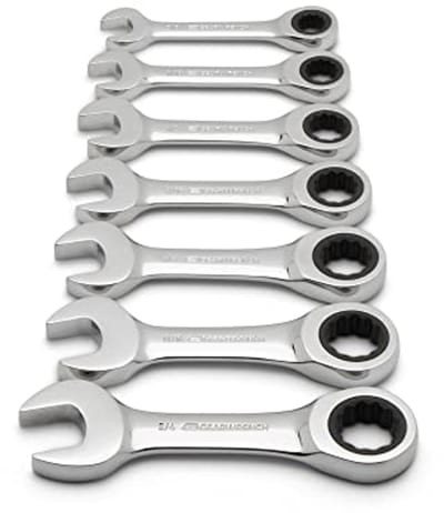 12 Pt. Stubby Ratcheting Combinatiesleutel Set - 7 Stuks - SAE
