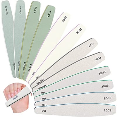 Professionele nagelvijlenset met 12 dubbelzijdige nagelvijlen - Geschikt voor gel, acryl en natuurlijke nagels