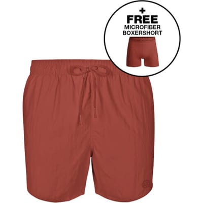 Muchachomalo Heren Zwembroek - 1 Pack + Boxershort - Maat S - Rood - Mannen Zwembroek