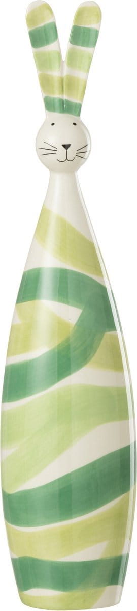 J-Line decoratie Konijn Lijnen Dolomiet - keramiek - groen - large
