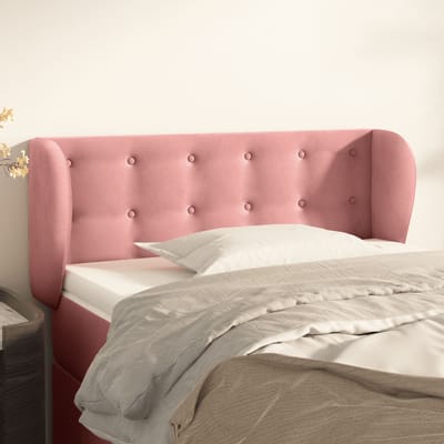 vidaXL - Hoofdbord - met - randen - 83x23x78/88 - cm - fluweel - roze