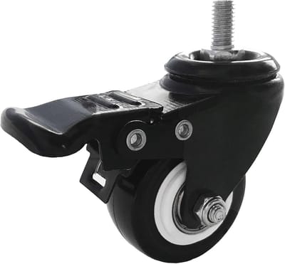 2 Inch M8 15mm Lockable Swivel Casters - Set of 4 Heavy Duty Polyurethane Wheels