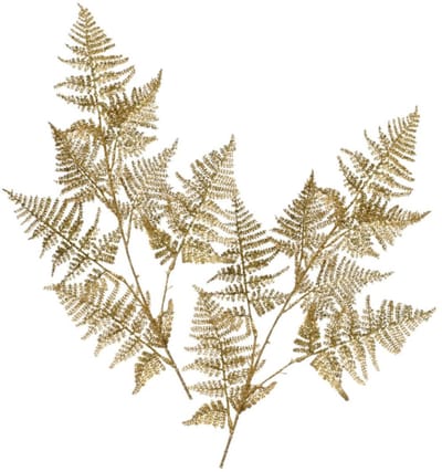 Decoris Kunstplant tak varen - 2x - goud - 87 x 36 cm - kunststof - metallic glans - decoratie takken en twijgen