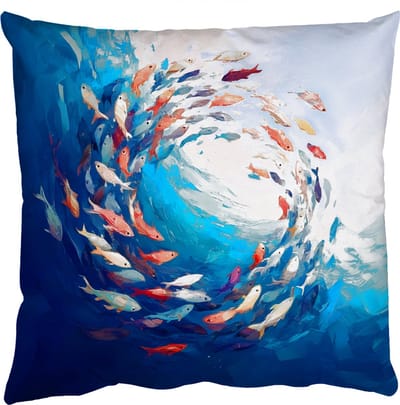 Sierkussens - Kussentjes Woonkamer - 50x50 cm - Zee - Vissen - Kleurrijk - Dynamisch