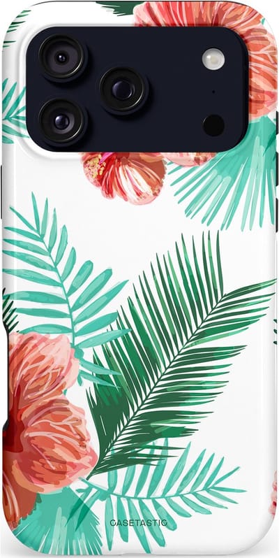 Casetastic hoesje geschikt voor Apple iPhone 17 Pro Max - MagSafe - Dubbellaagse bescherming - Exotisch Roze Flora - Fashion Case - Wit Mintgroen Koraal Terracotta