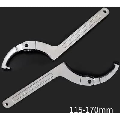 Jeu de clés à crochet réglables universelles à tête ronde/carrée en forme de CR-V en chrome vanadium pour vis, écrous, boulons, tournevis, outils à main Flat Head black