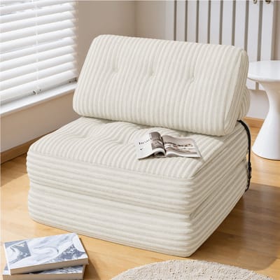 Bealife AR32 Slaapbank - 3-in-1 Opvouwbaar - Corduroy - Beige