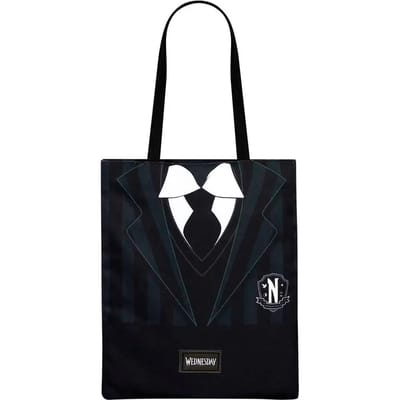 Karactermania - Wednesday - Uniform - Boodschappentas met rits - Shopper - Schoudertas - Handtas- Shopper - zwart
