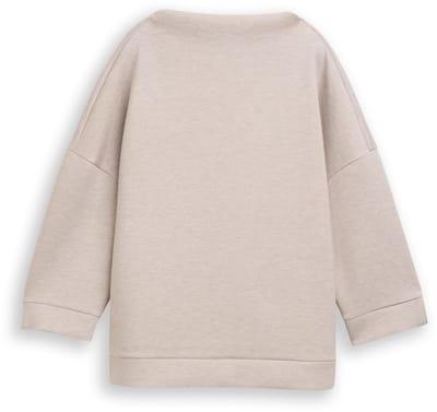 Tom Tailor - Boxy fit sweatshirt met opstaande kraag - Maat L - dark clouds grey melange