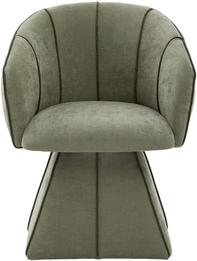 Fauteuil - Draaibare Chenille Fauteuil - 360 Graden Draaibaar Met Hoge Rugleuning En Armleuningen - Voor Woonkamer En Slaapkamer - Olijfgroen
