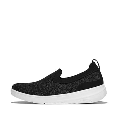 FitFlop FitFlop Super-Q Knit Slip-Ons ZWART - Maat 36
