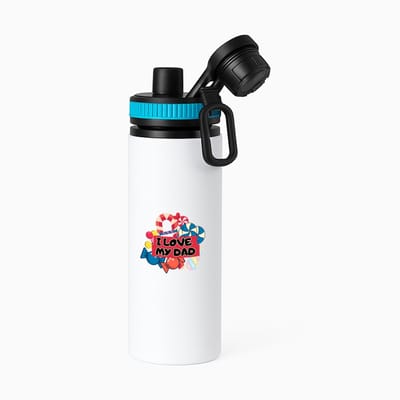 Hacebo® - Papa cadeau - waterfles met draaidop blauw - Papa - Vader cadeau - met opdruk - Vader cadeau - Vader cadeautjes - Vaderdag cadeau - Vader cadeautjes verjaardag - liefste papa - papa - Leuk kado om te geven - water fles - 850ML