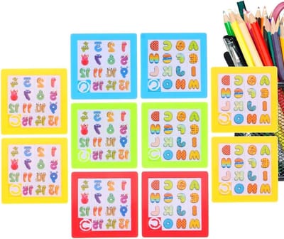 Schuifpuzzels Cijfers Letters - Glijdende Blokken - Cognitieve Ontwikkeling - Duurzame Leerhulp - 10 Delig - Uniek
