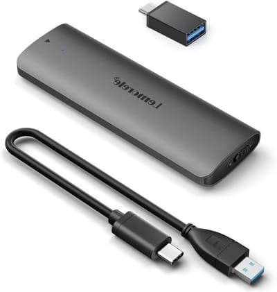 M.2 NVMe USB 3.1 Hard Drive Behuizing voor SSD, Adapter met Type-C Interface, Ondersteunt UASP en Toolloze Installatie voor 2230/2242/2260/2280 Formaten