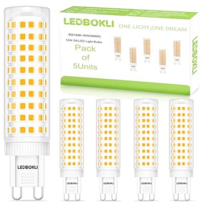 G9 LED Lamp 12W - 1100 Lumen Warmwit 3000K, Vervangt 100W Traditionele Lamp, 360° Groothoek, Set van 5