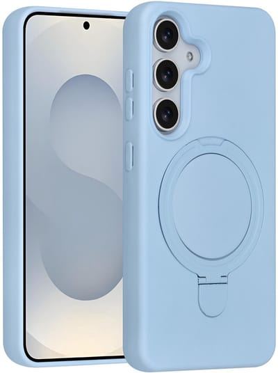 TUNIQ telefoonhoesje voor Samsung Galaxy S25 - MagSafe met ringstand - Babyblauw