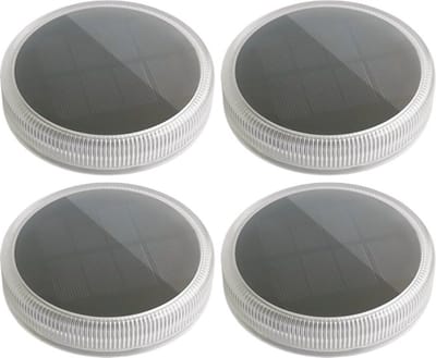 Solar buitenlamp - Grondspot 'Round' - Voordeelset van 4 stuks - Met schemersensor - Op zonne-energie