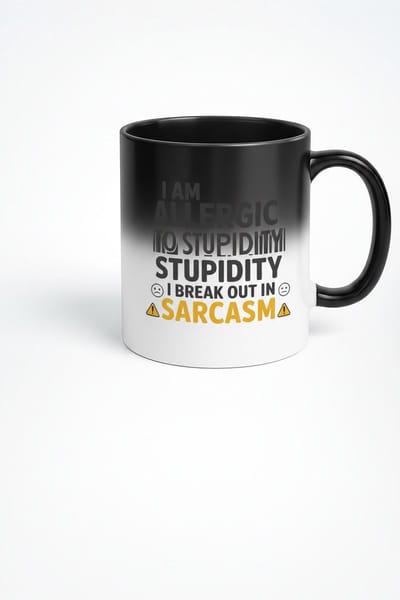 Grappige Mok - Ik Ben Allergisch voor Domheid - Sarcasme Koffiemok - Cadeau voor Sarcasme Liefhebbers