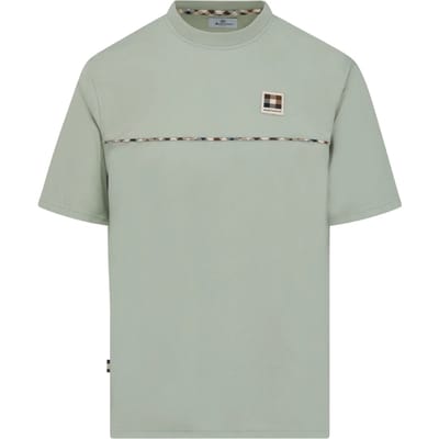 Aquascutum Active Club Check Piping Design Salvia Lichtgroen T-shirt