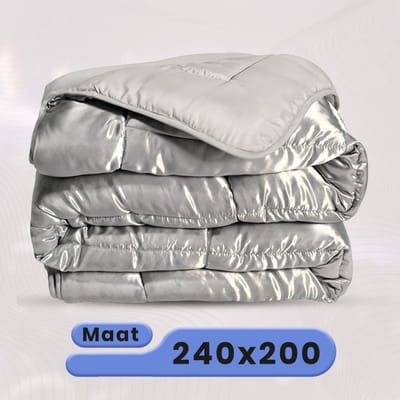 Zydante dekbed zonder overtrek - Satijn - 250 gsm - Grijs - lits-jumeaux - 240x200 cm