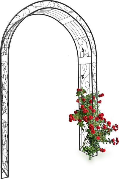 tuinboog klimplanten - rozen - 226 x 144 x 36,5 cm - metaal - zwart