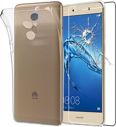 ebestStar - Hoes geschikt voor Huawei Y7, Back Cover, Beschermhoes anti-luchtbellen hoesje, Transparant + Gehard Glas