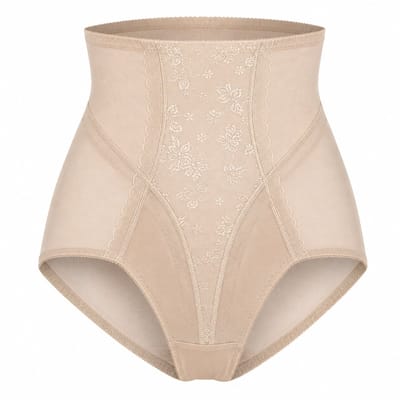 Sterk Corrigerende Hoge Taille Slip met Billenvormende Inzetstukken – Extra Sterke Buik- en Taillecorrectie- Slip Shapewear - Huid - maat XL