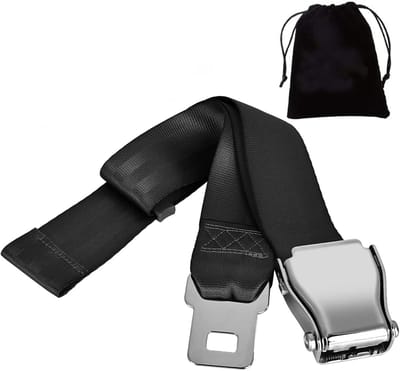 Veiligheidsgordel Verlenger, Universele Gordel Extender Riem Voor Vliegtuig En Auto, Polyester, Zwart