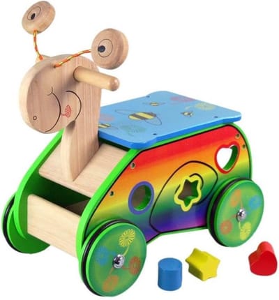 Houten Loop en Sorteerwagen Slak