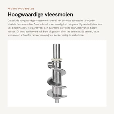 Dailygoods - Hoogwaardige vleesmolen - Vleesmolenaccessoire - Duurzaam - Roestvrij staal - Keukenaccessoire - Veilig en niet-giftig - Geschikt voor th...