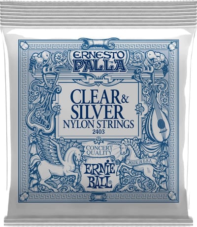 Ernie Ball Ernesto Palla - Klassieke Gitaarsnaren - Nylon Clear & Silver Plated - Medium Tension - Tie End - 28-42