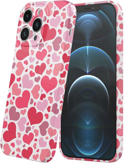 Smartphonica Telefoonhoesje Geschikt voor iPhone 12 Pro met Hartjes Opdruk - Flexibel Softcase TPU - Backcover Case Hearts Design geschikt voor iPhone 12 Pro