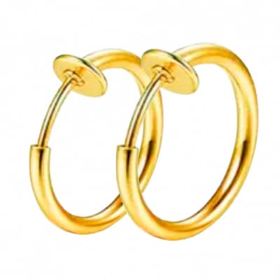 Klem Oorringen -Goudkleurig -18 mm- geen gaatje- Charme Bijoux