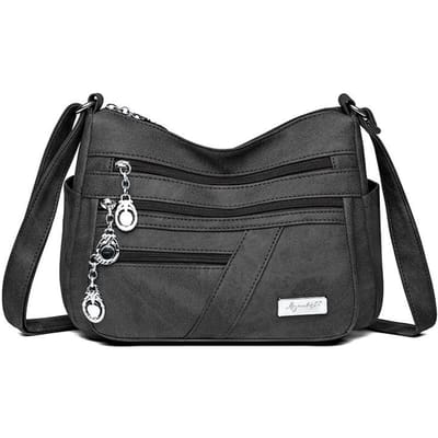 Meerlaagse Dames Crossbody Tas Nieuwe Stijl Middelbare Leeftijd en Oudere Moedertas Licht Casual Eén Schouder Dames Tas gray