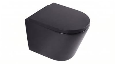 QeramiQ Dely hangtoilet – spoelrandloos – diepte 51,7 cm – met 35 mm softclose zitting – mat zwart