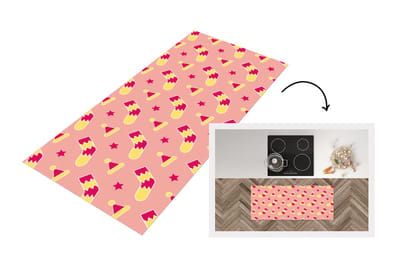 Keukenloper - Loper keuken - Sokken - Patronen - Kerst - 120x50 cm - Keukenloper vinyl