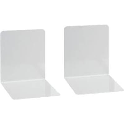 Maul Boekensteunen Metaal Grijs | 14×12×14 cm | Set van 2 | Stevige Boekensteunen van Staal | Boekensteun Organiser voor Boeken, CD’s en DVD’s