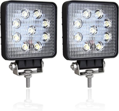 2x Vierkante LED Werklamp 27W Wit - 12V/24V Schijnwerper voor Auto, Vrachtwagen & Offroad