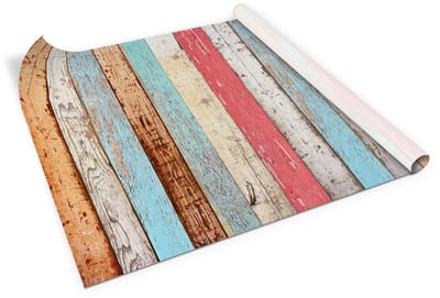 Tulup Meubelfolie - Veelkleurig Plakfolie Meubels - 100 x 50 cm - Kleurrijke borden Meubelsticker - Houtnerf effect Renov - Meubelvernieuwing Zonder Schilderen