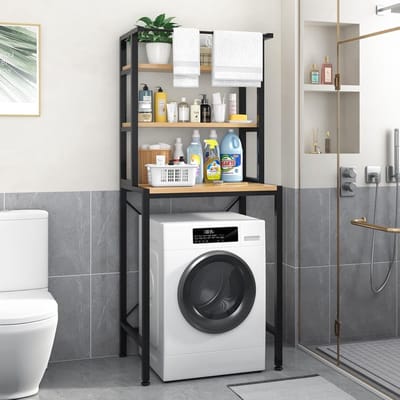 Wasmachine Rek - 3 laags - Kast - Ombouw - Robuust - Vocthbestendig - 69 x 60 x 177 cm - Zwart