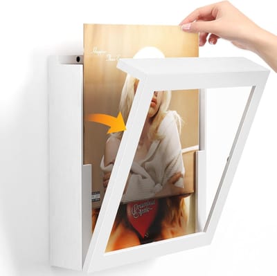 Vinyl Wandplank van Hout voor 20 Platen - Vintage Rek voor LP's en Vinyl Albums, Ideaal voor Thuisdecoratie en Platenverzameling