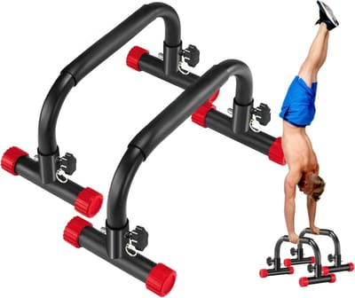 DD® Parallettes - Calisthenics - Dip Bars - 50x26x26cm - Rood