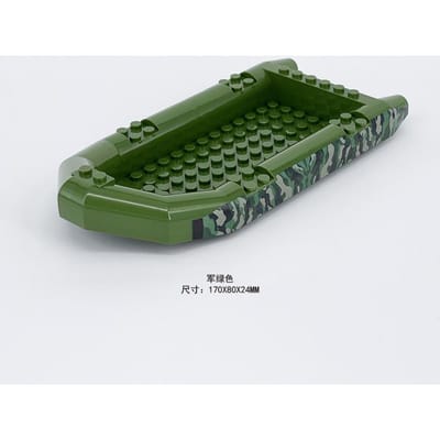MIJN EIGEN CREATIE 1 STUKS Puzzel High Tech Militaire Rubberboten Bouwstenen Compact Schip Voertuig Baksteen Deeltje Speelgoed Kinderen Verjaardag Kind Cadeau olijf