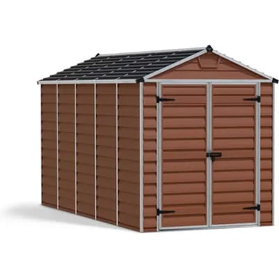 Canopia Metalen Tuinhuis Skylight - Bruin - 379x185cm - Enkele Deur - Met Vloer
