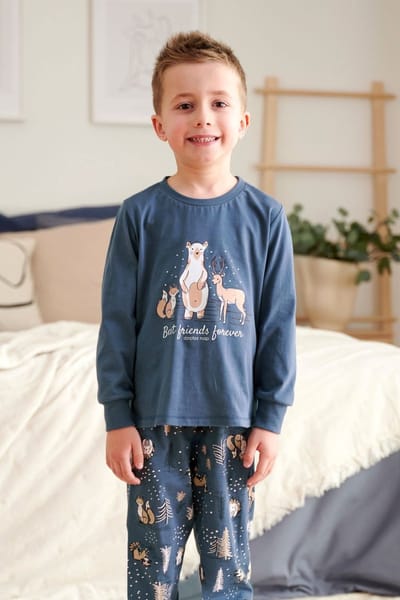 Doctor Nap Jongens & Meisjes Kinderen Unisex Pyjama Lange Mouw Lange Broek Winter Kerst Matching Gezin Familie Best Friends Deep Blue PDU.4324 122/128