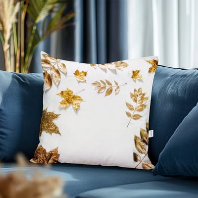 Boraboi® Luxe Decoratieve Kussenhoezen set van 2 , Zachte Suède Touch 45x45cm -(Wit,Goud)